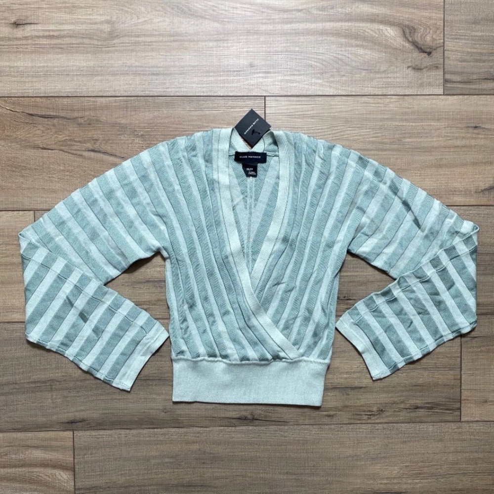 Club Monaco Women's Cross‎ Front Sweater Size XS Mint Green